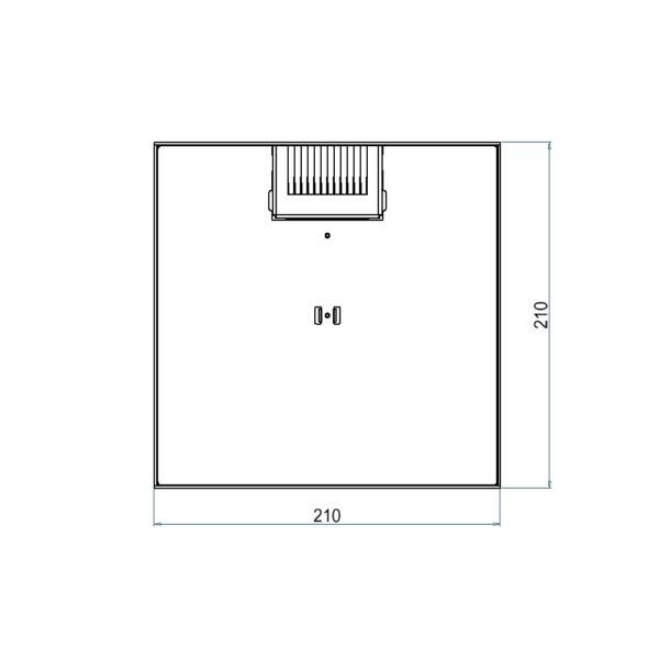 Produktbild UBD 212 052  -  Unterflur-Bodendose UBD 210 inkl. Deckel, flach (SVZ), ohne Kante, 5mm Vertiefung und 1 Bürstenauslass